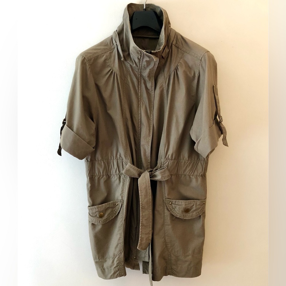 River Island Olive Green Utility Jacket with Tie Belt